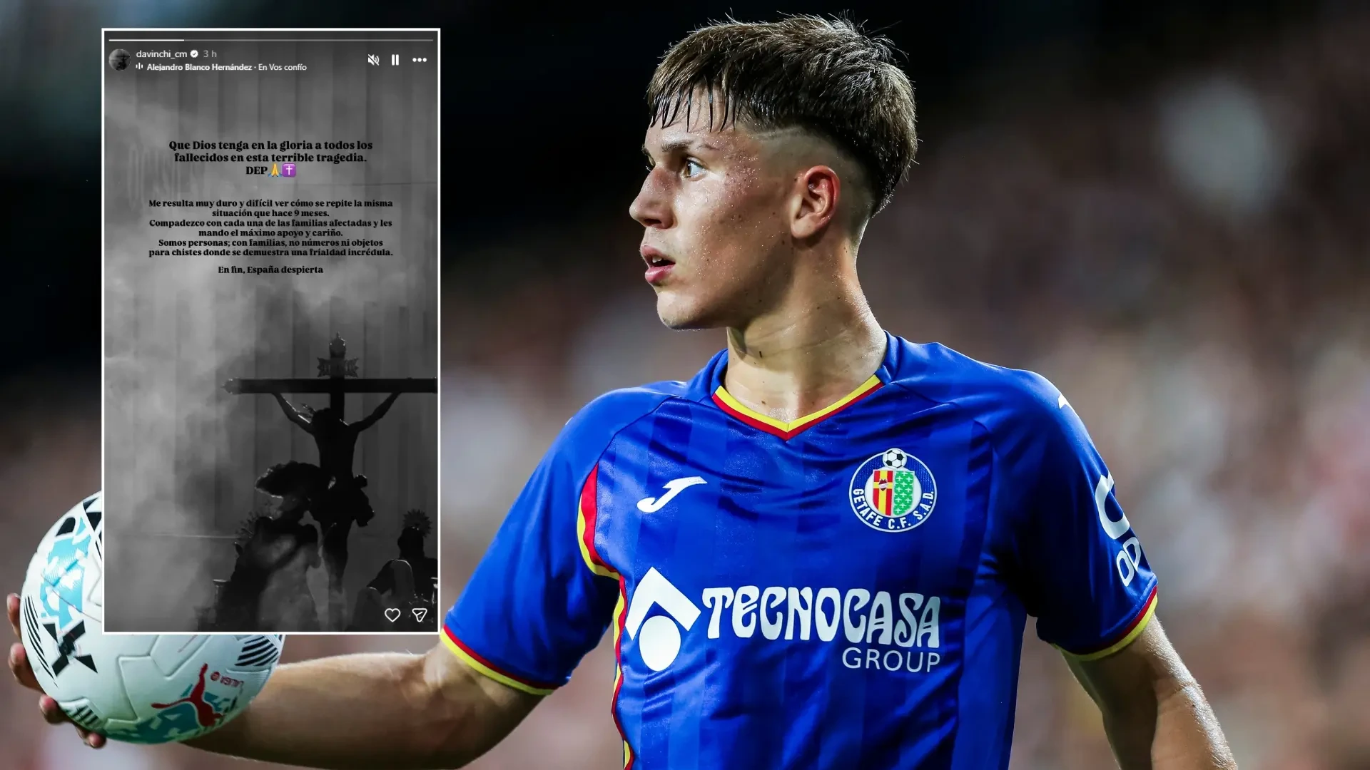 El mensaje de Davinchi, el futbolista que perdió a su padre en Adamuz: "Resulta muy duro ver que se repite la misma situación"