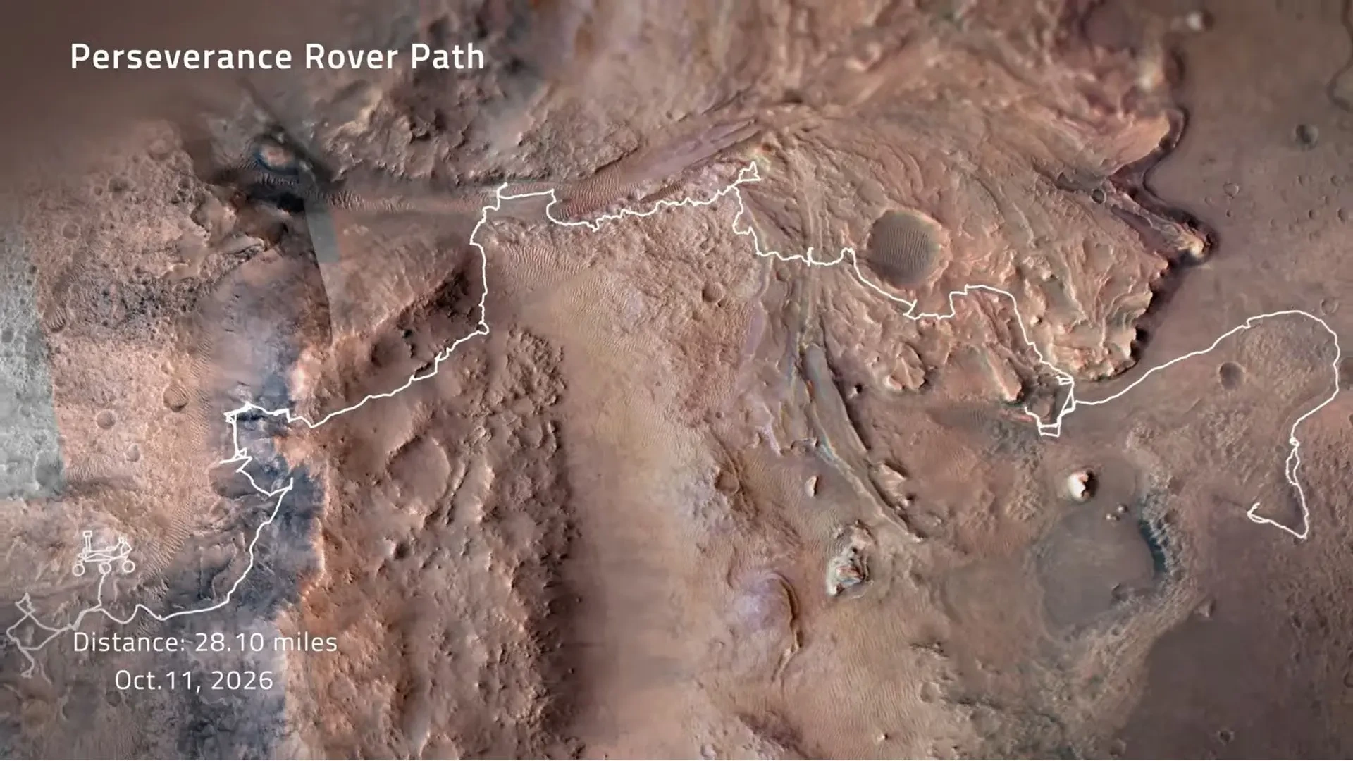 El rover Perseverance de la NASA bate el récord de distancia total recorrida por un vehículo en otro mundo