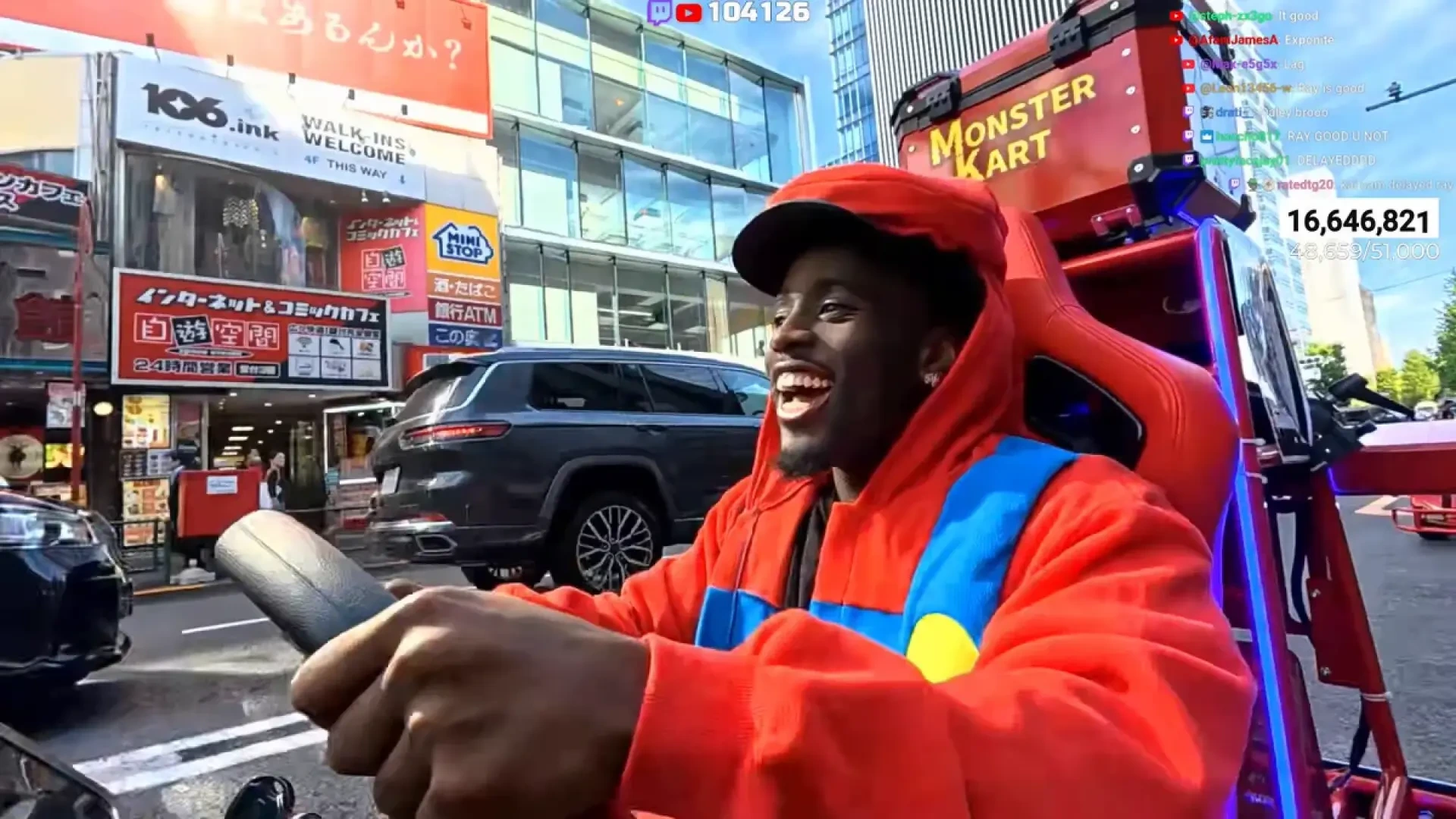 El 'streamer' Kai Cenat sufre un accidente conduciendo un kart en Japón en pleno directo