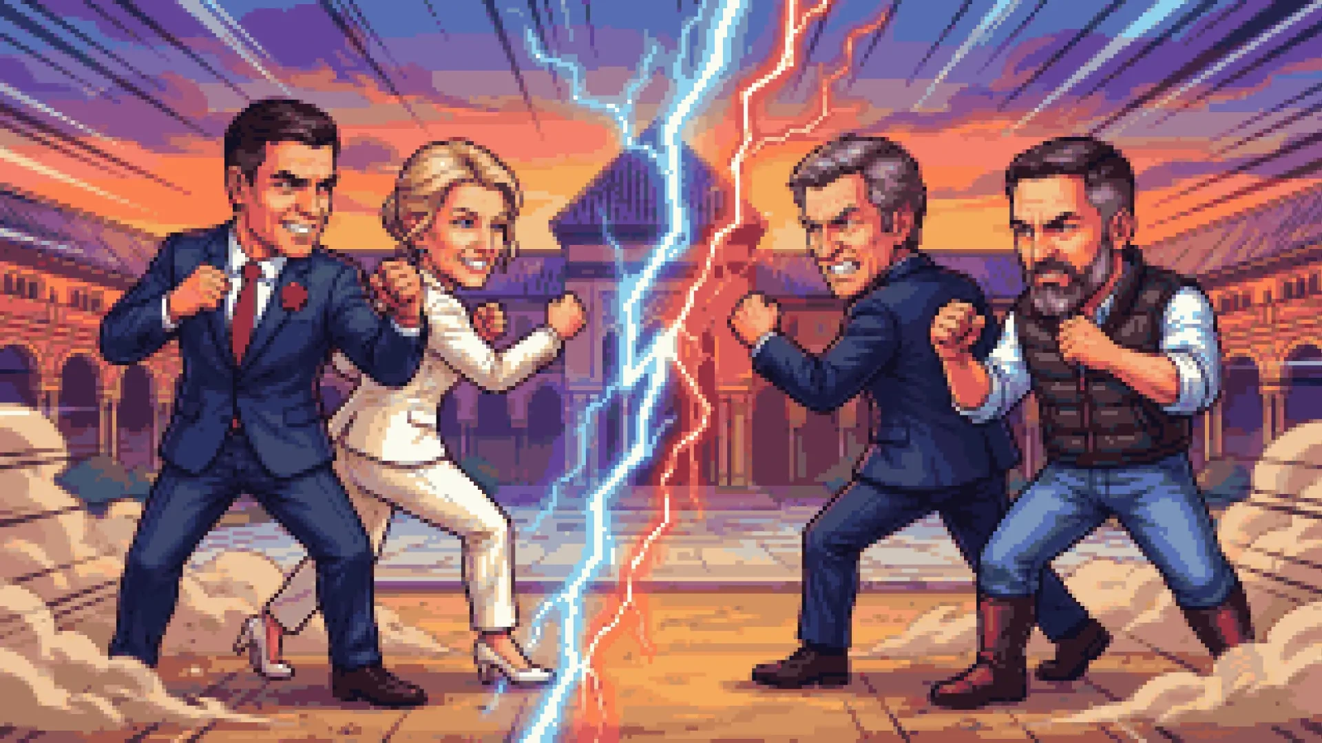 'Moncloa's Fighter', el juego de lucha entre políticos: del "le voy a dar un dato" de Díaz a Carmena y las magdalenas
