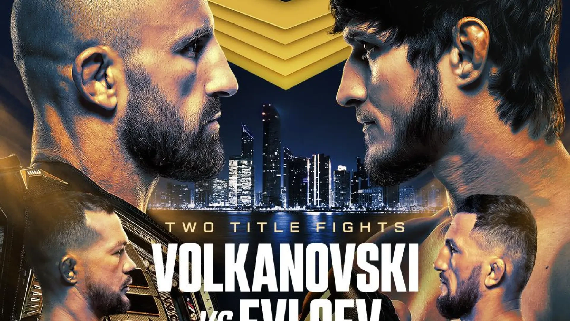 Alexander Volkanovski y Movsar Evloev, en UFC 333: horario y dónde ver la pelea entre por el cinturón del peso pluma
