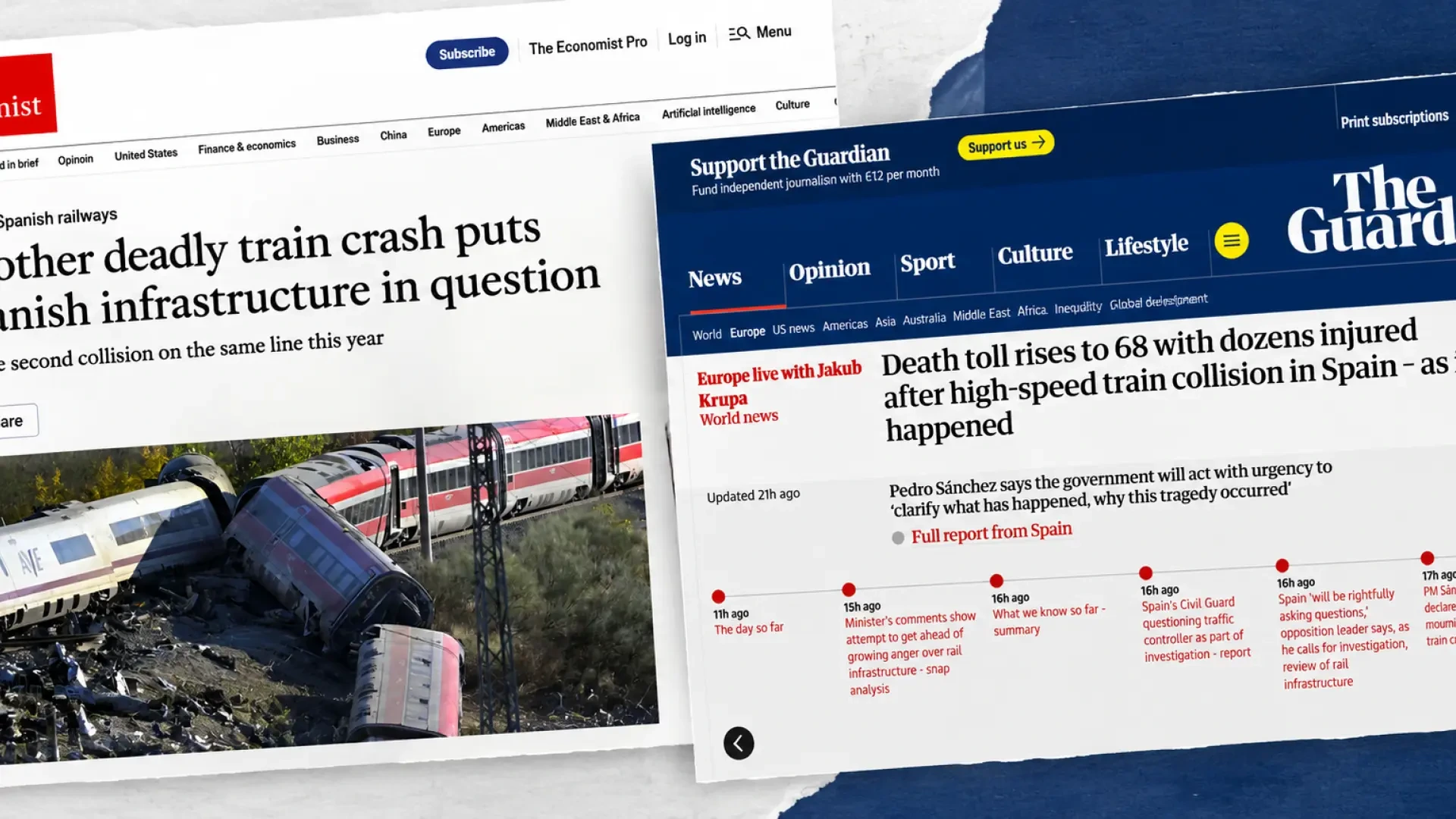 Así relata la prensa extranjera el "shock" por el accidente: "La alta velocidad solía ser orgullo de España"