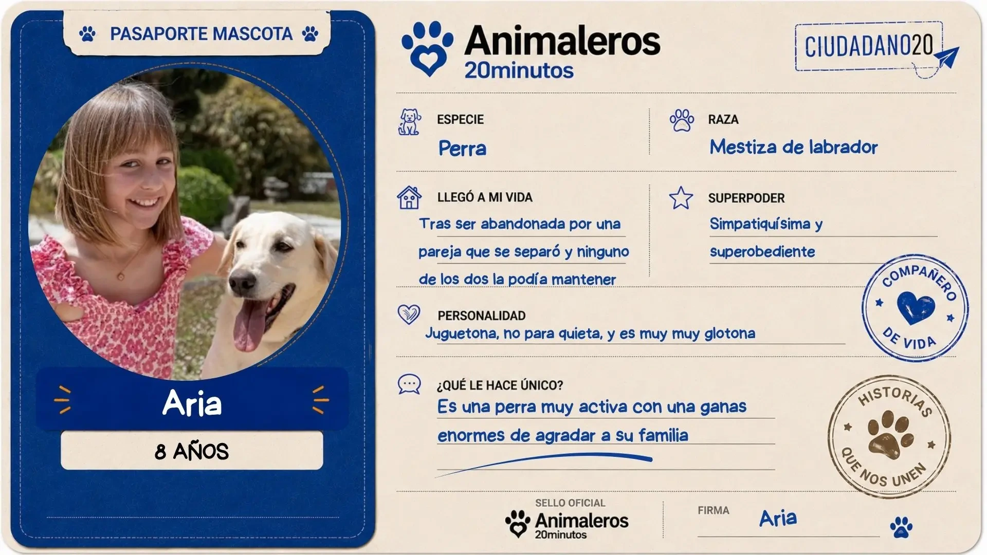 De abandonada a campeona: la historia de Aria, la perra que encontró una familia
