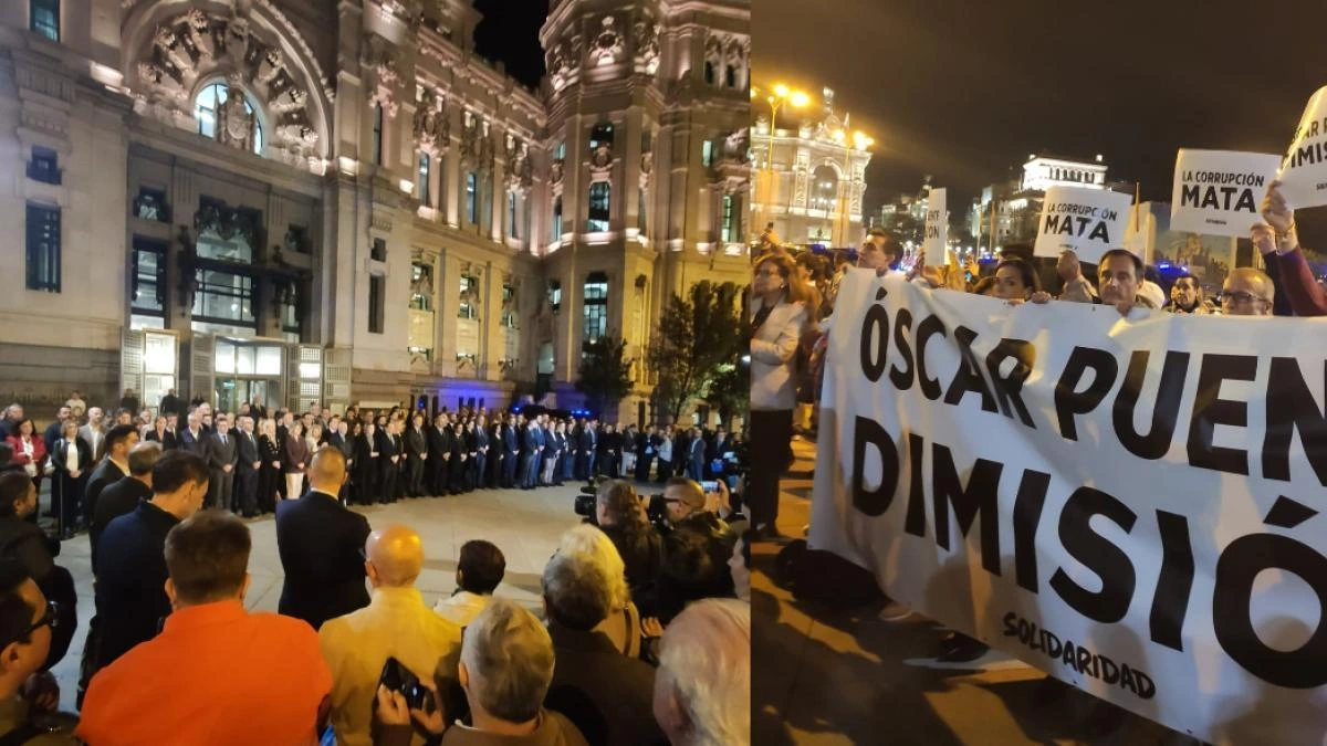 Respeto y dolor en la concentración de Madrid, por las víctimas del accidente de Toledo