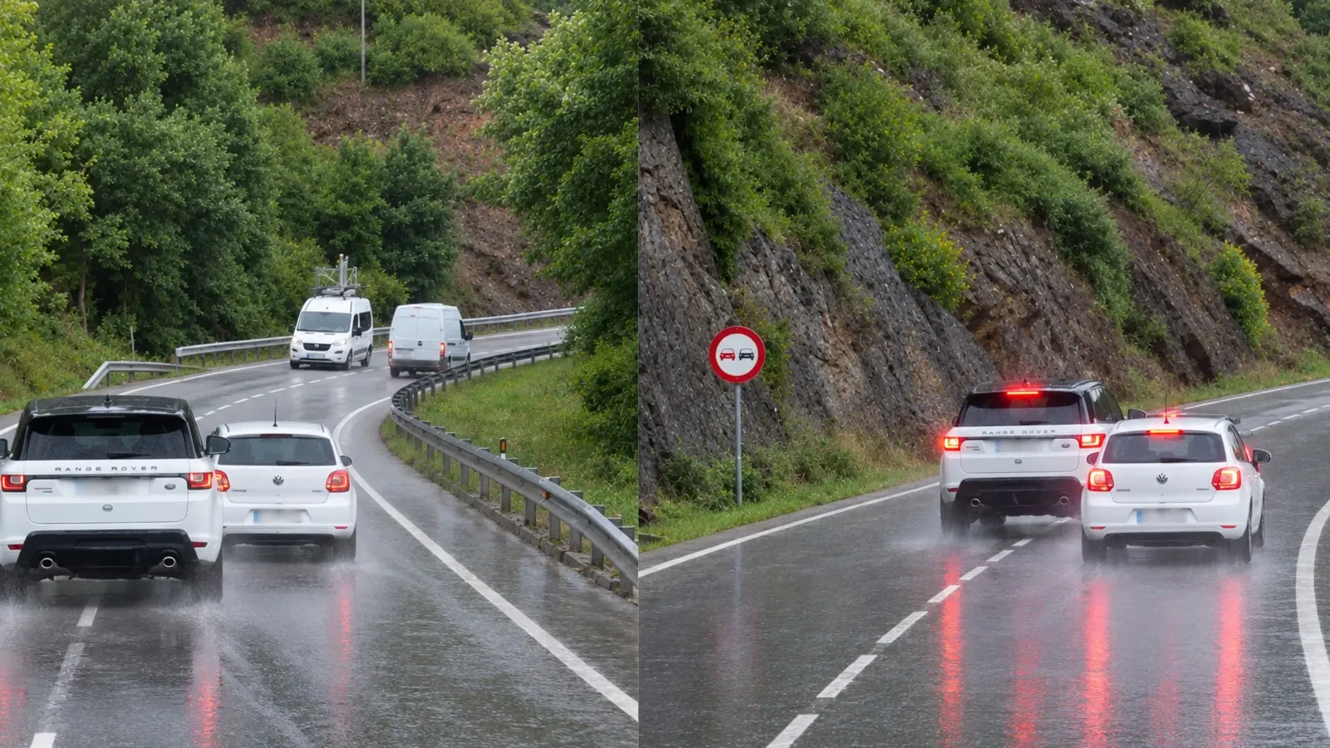 Condenados por un 'pique': maniobras peligrosas, adelantamientos temerarios y frenadas bajo la lluvia