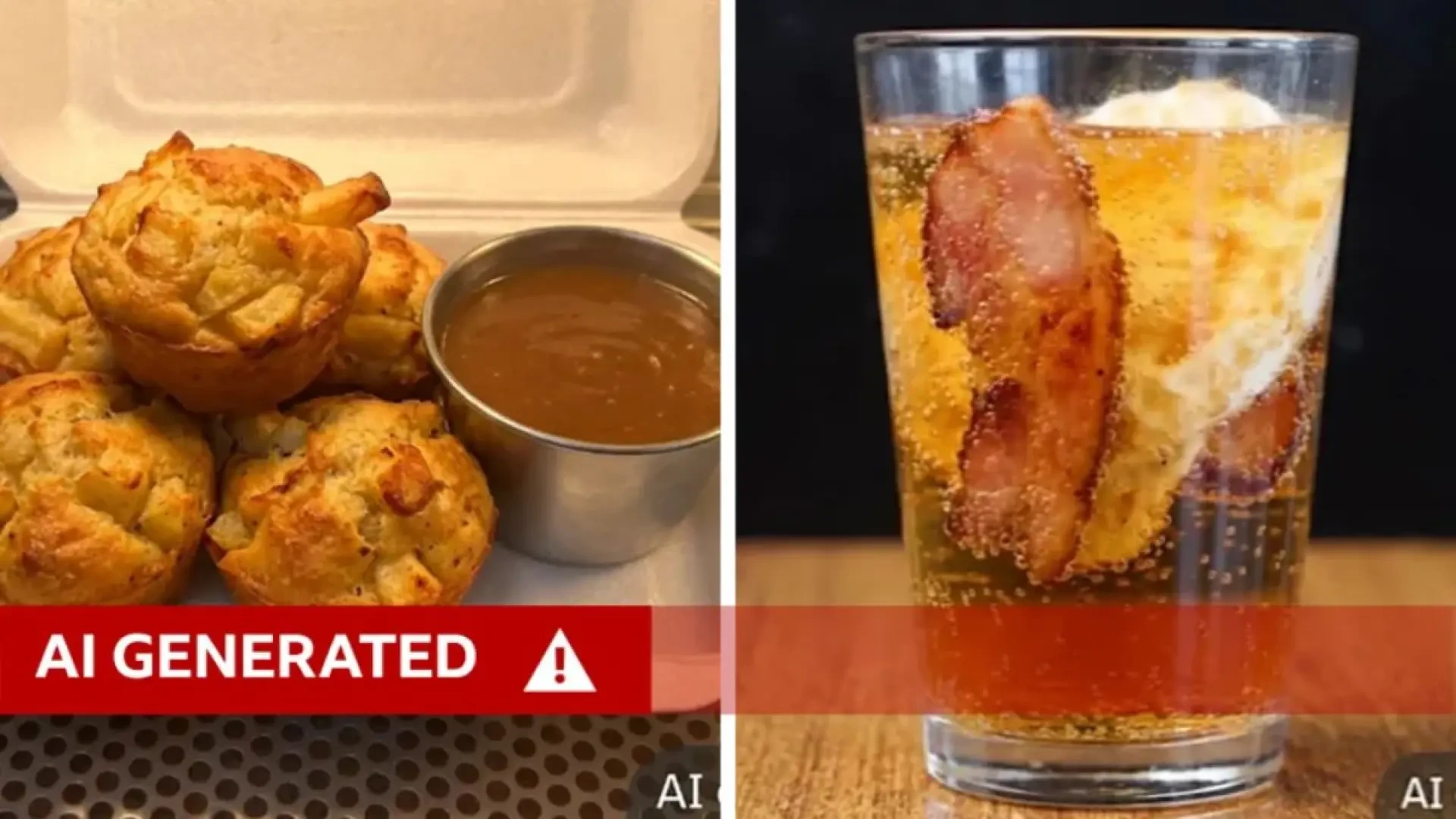 Patatas dentro de magdalenas y huevos flotando en refrescos: Just Eat pide perdón y retira sus imágenes de IA
