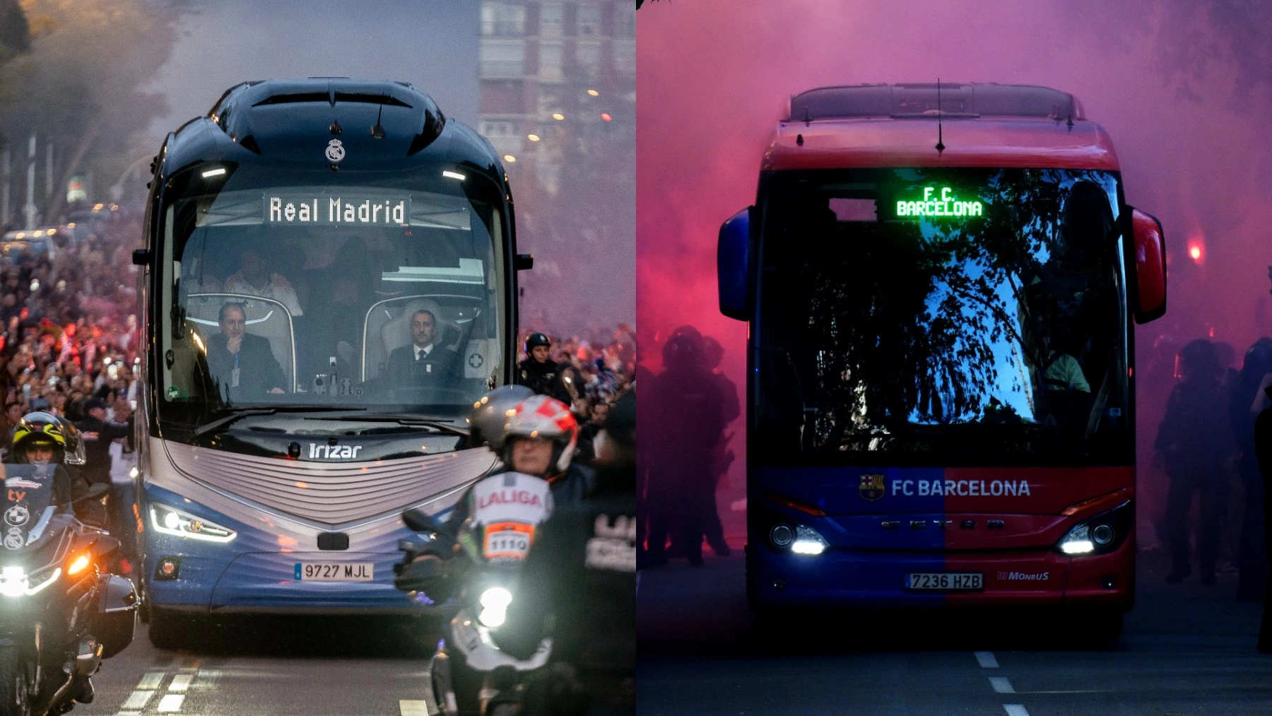 ¿A qué hora llegan al Camp Nou los autobuses del Real Madrid y el Barcelona en el Clásico?