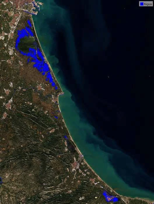 Las imágenes de satélite revelan la huella territorial de la dana Adam en la Albufera y los cauces fluviales