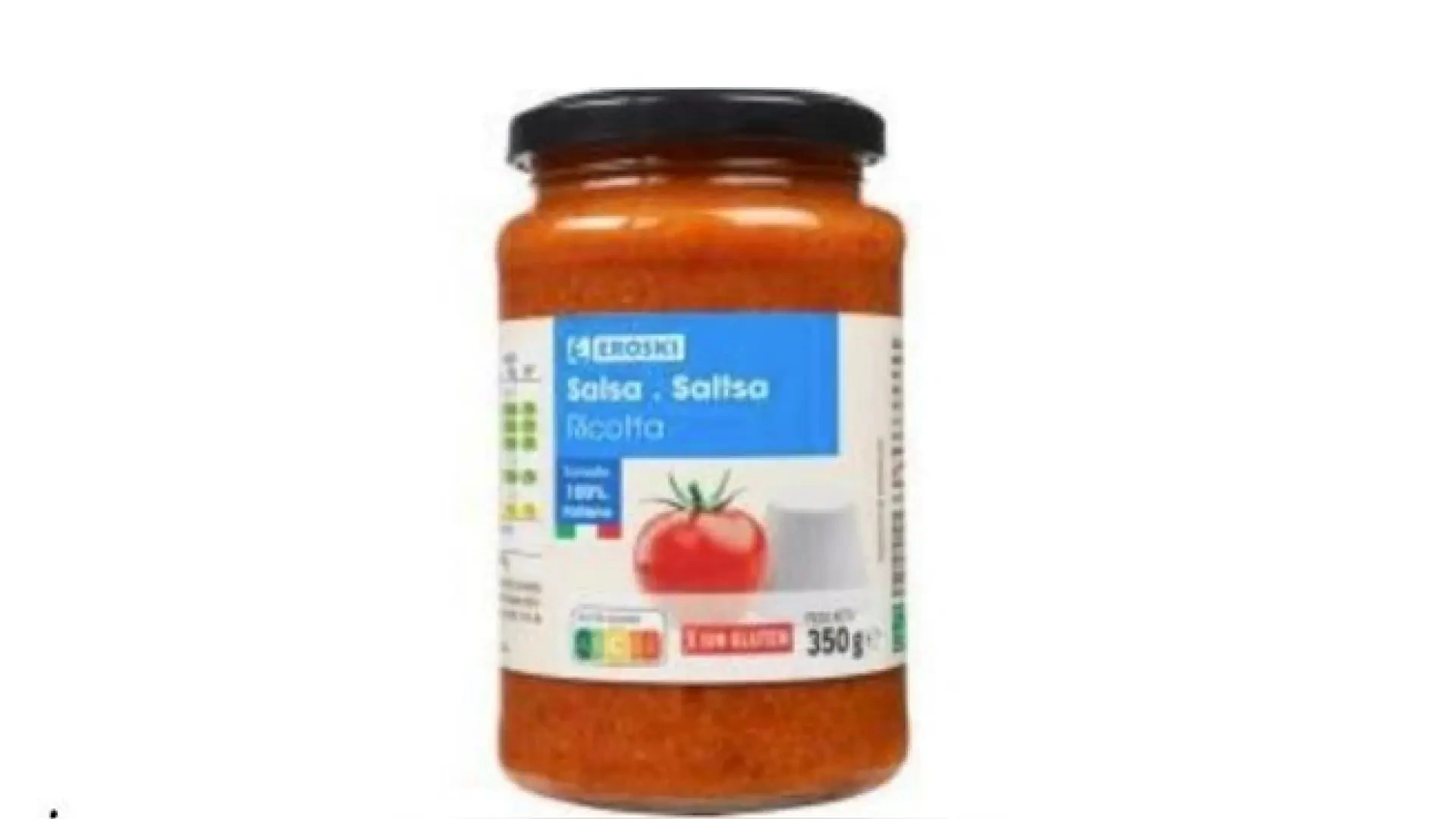 Lanzan una alerta por la presencia de fragmentos de vidrio en un lote de 'Salsa Ricotta' que vende Eroski